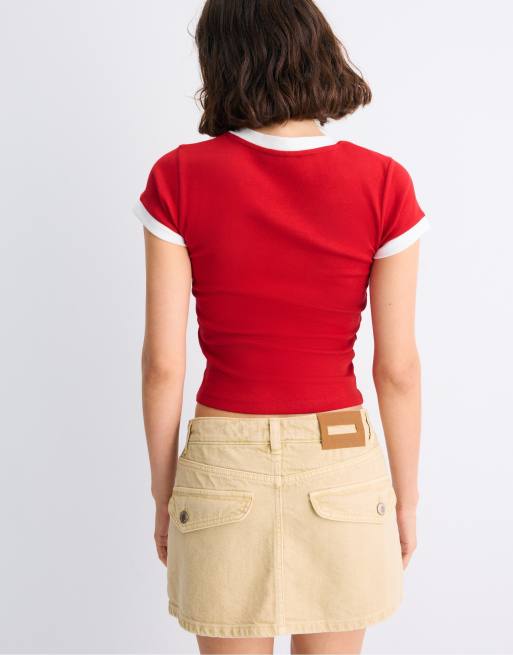 Stradivarius cargo-skort i beige, 3 af 7