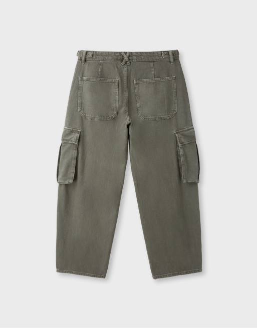 Stradivarius Cargo trousers in khaki, 7 of 7