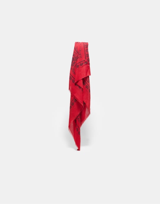Stradivarius Cashmere-effect scarf in red, 4 of 4