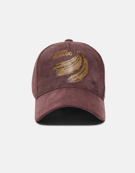 Stradivarius - Casquette à inscription en imitation daim - Marron - view 1