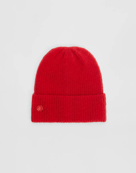 Stradivarius - Casquette côtelée avec plaque - Rouge - view 1