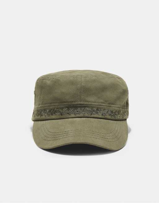 Stradivarius - Casquette style marin à broderies - Kaki, 2 de 4