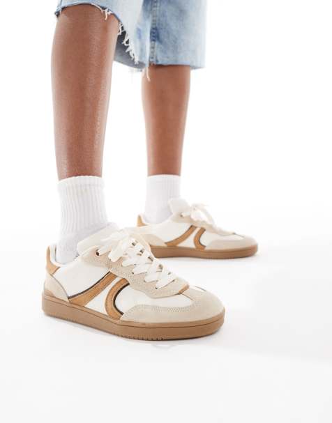 Stradivarius - Casual leren sneakers in gecombineerd - view 1