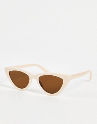 Stradivarius cat eye sunglasses in ecru