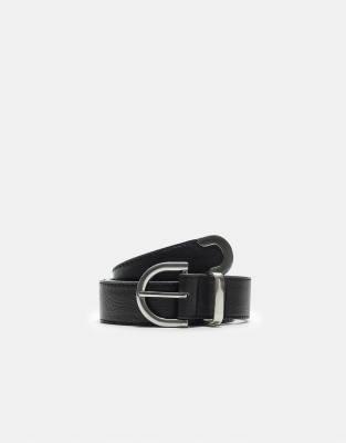 Stradivarius - Ceinture basique en similicuir - Noir