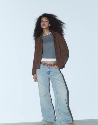 Stradivarius - Ceinture classique à boucle - Marron-Brown