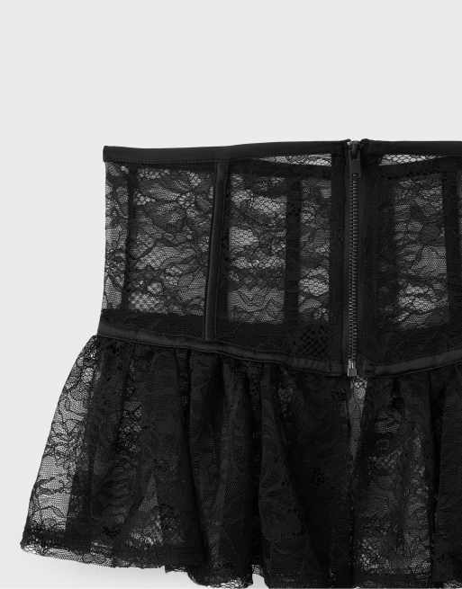 Stradivarius ceinture corset en dentelle noire, 4 de 4