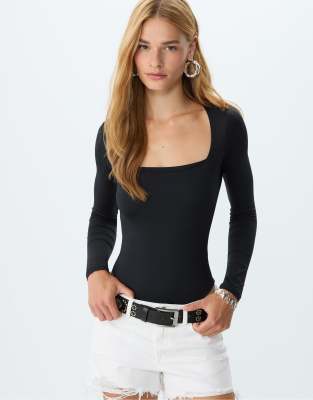 Stradivarius - Ceinture ornée de clous - Noir