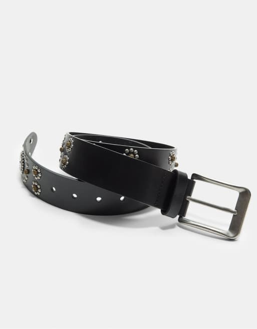 Stradivarius - Ceinture ornée de clous - Noir, 3 de 3