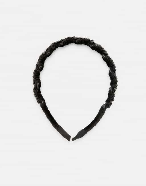 Stradivarius cerchietto rigido con dettaglio lucido nero, 1 di 4