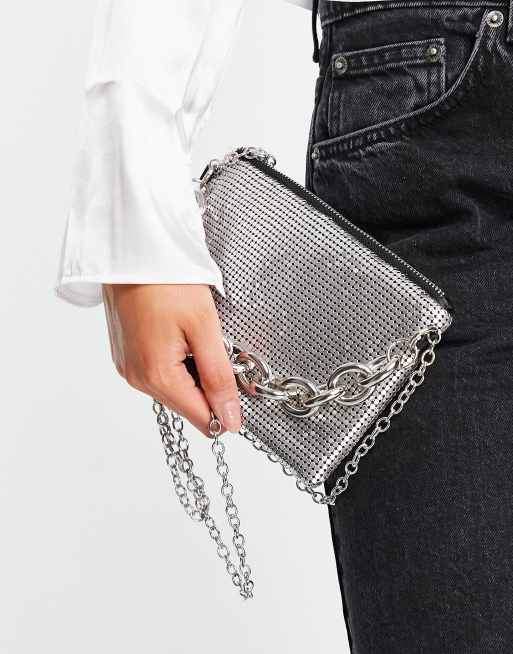 Cross body bag store silver chain