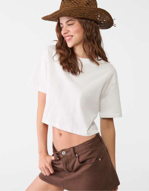 Stradivarius - Chapeau de cowboy en raphia - Marron - view 1