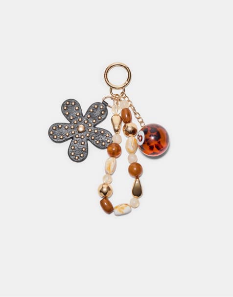 Stradivarius - Charm marrone con fiore e bilia 8 - view 1