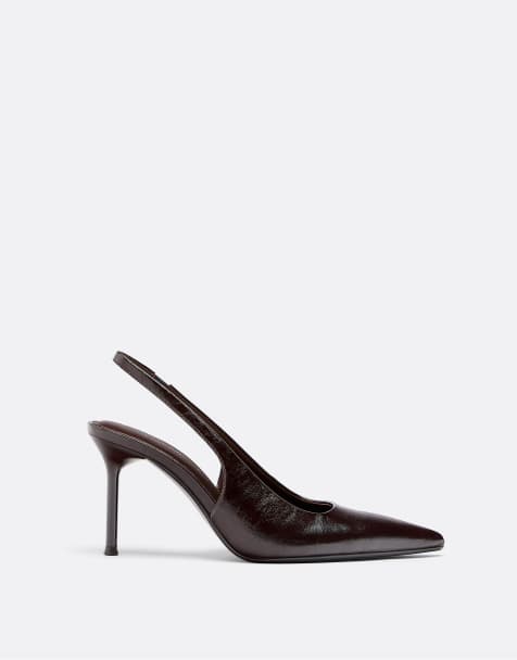 Stradivarius - Chaussures à bride arrière et à talon - Marron - view 1