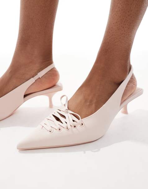 Stradivarius - Chaussures à bride arrière et petit talon - Beige - view 1
