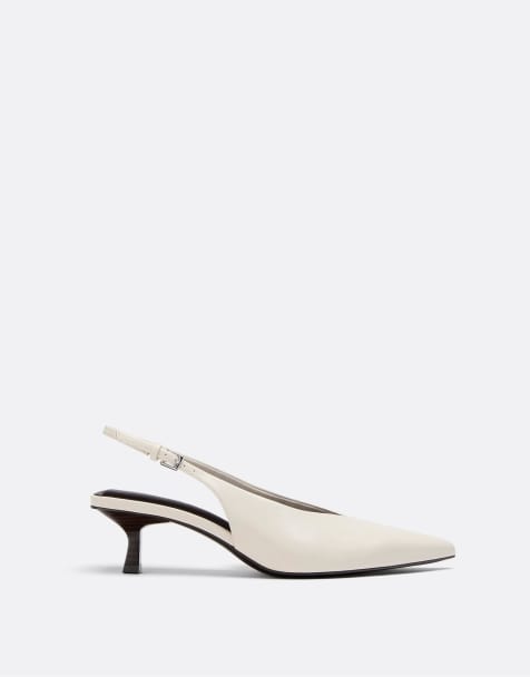 Stradivarius - Chaussures à talon et col V - Écru - view 1