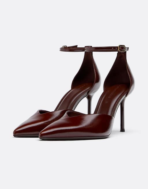 Stradivarius - Chaussures à talon et col V - Marron, 2 de 4