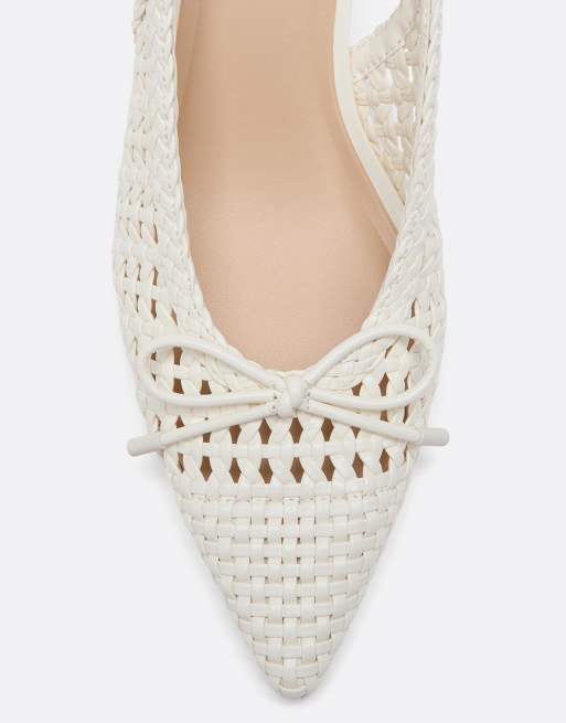 Stradivarius - Chaussures à talon et découpe - Blanc, 3 de 4