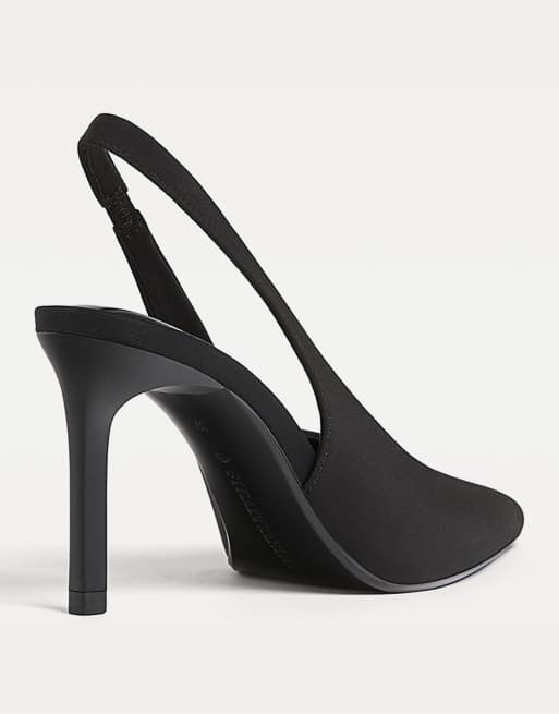 Stradivarius - Chaussures à talon haut et bride arrière - Noir, 4 de 4
