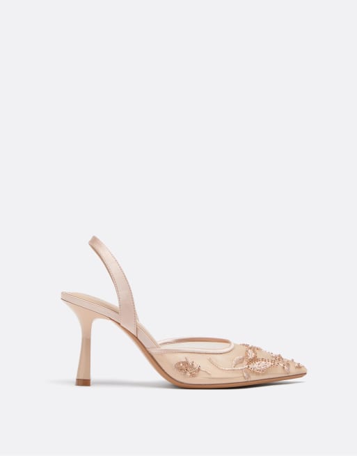 Stradivarius - Chaussures à talon ornementées - Beige, 2 de 4
