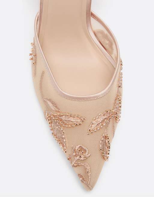 Stradivarius - Chaussures à talon ornementées - Beige, 3 de 4