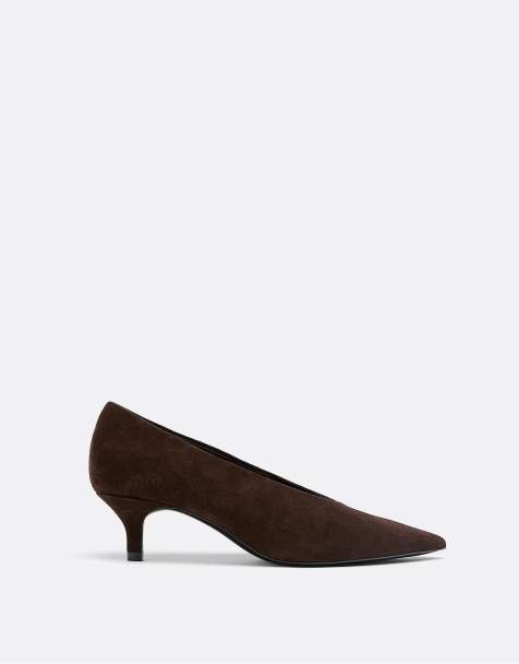 Stradivarius - Chaussures fermées à talon en cuir - Marron - view 1