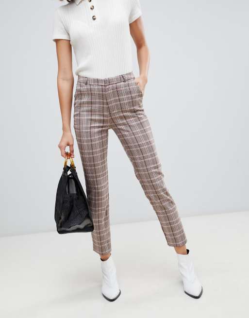 Stradivarius hot sale plaid pants