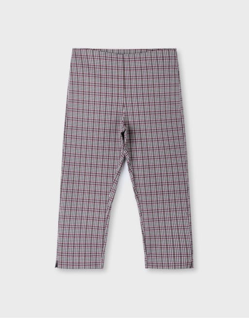 Stradivarius Check print capris in ecru, 6 of 7