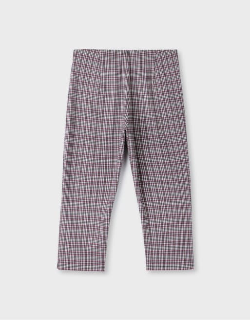 Stradivarius Check print capris in ecru, 7 of 7