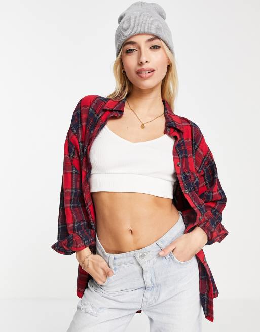 Stradivarius check shirt in red check
