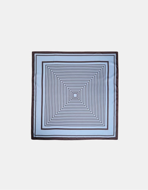 Stradivarius Checked line scarf in blue - view 1