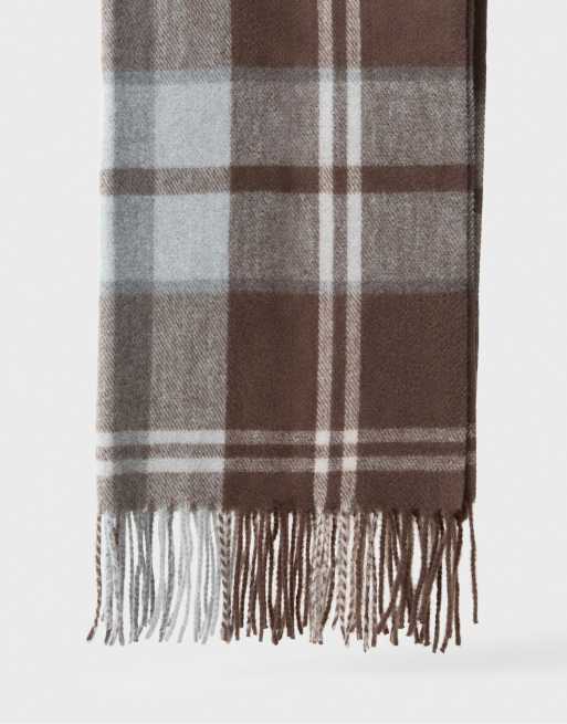 Stradivarius Checked scarf in brown, 3 of 3