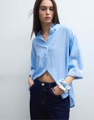Chemise effet lin - Bleu ciel L