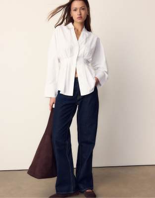 Chemise en popeline à plis - Blanc M