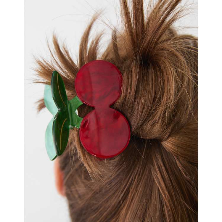 Stradivarius cherry hair clip in red | ASOS