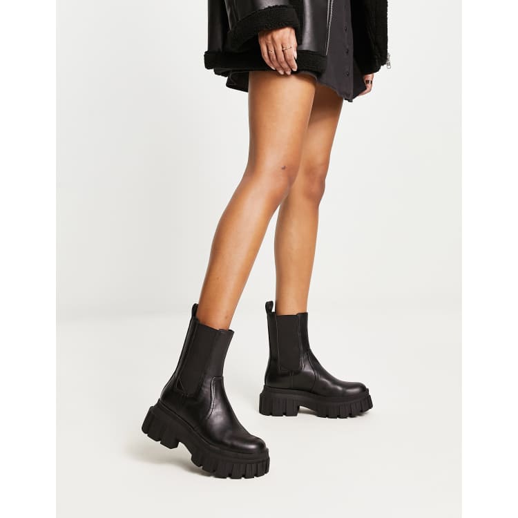 Chunky biker boots clearance womens