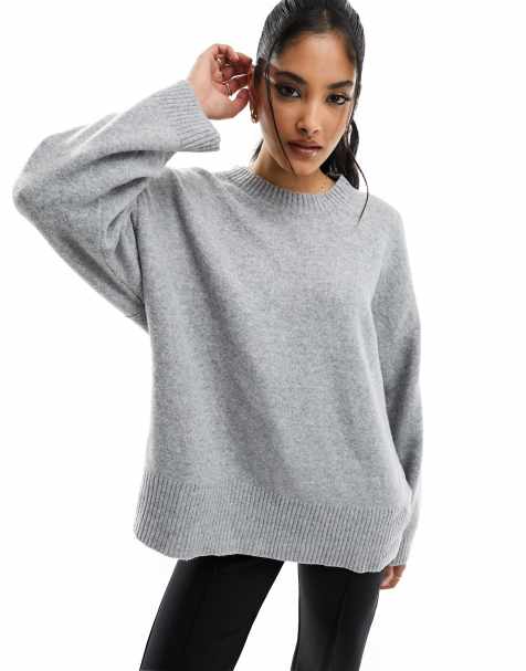 Stradivarius chunky knit sweater in gray - view 1