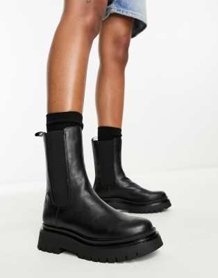 Next CHUNKY CHELSEA WIDE FIT (G) - Korte laarzen - black patent/zwart