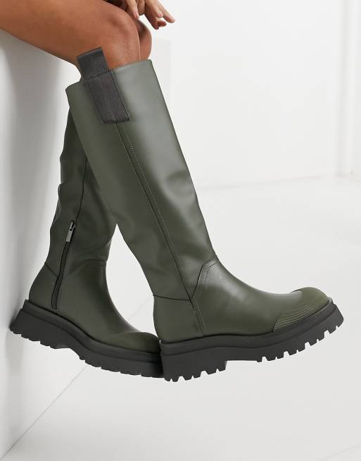 beige boots stradivarius