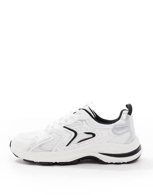 Stradivarius chunky trainer in white, 3 of 5