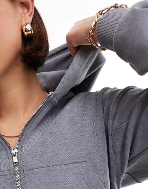Stradivarius – Ciemnoszara miękka w dotyku bluza z kapturem, część zestawu, 2 z 4