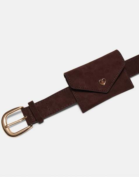 Stradivarius - Cintura marrone con applicazione di borsellino - view 1