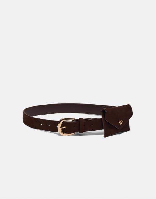 Stradivarius - Cintura marrone con applicazione di borsellino, 2 di 3