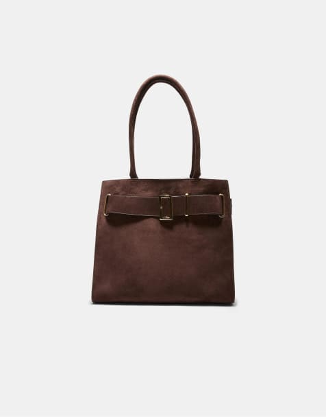 Stradivarius - City - Borsa shopper marrone con fibbia - view 1