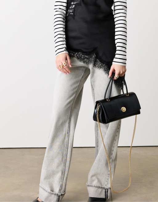 Stradivarius - City - Crossbody tas met dubbel handvat in zwart, 2 van 4