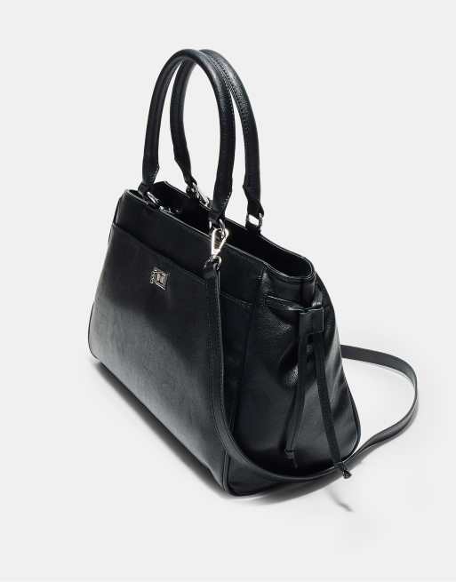 Stradivarius city-taske med flap i sort, 4 af 4
