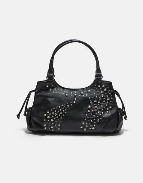 Stradivarius City-taske med nitter i sort - view 1