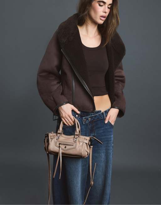 Stradivarius City-Umhängetasche in Stone, 2 von 4