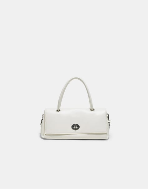 Stradivarius citytaske med dobbelt hank i hvid - view 1