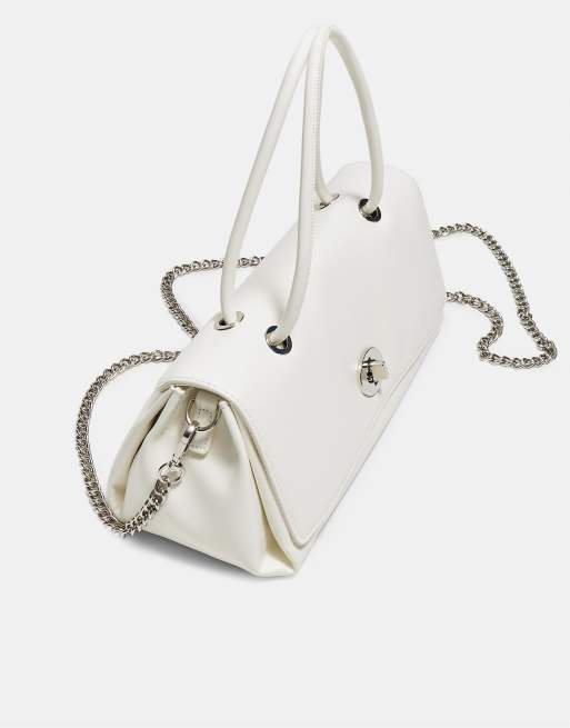 Stradivarius citytaske med dobbelt hank i hvid, 4 af 4